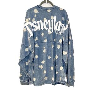 Disney RARE Disneyland Spirit Jersey Mens XXL Blue Denim Paint Splatter